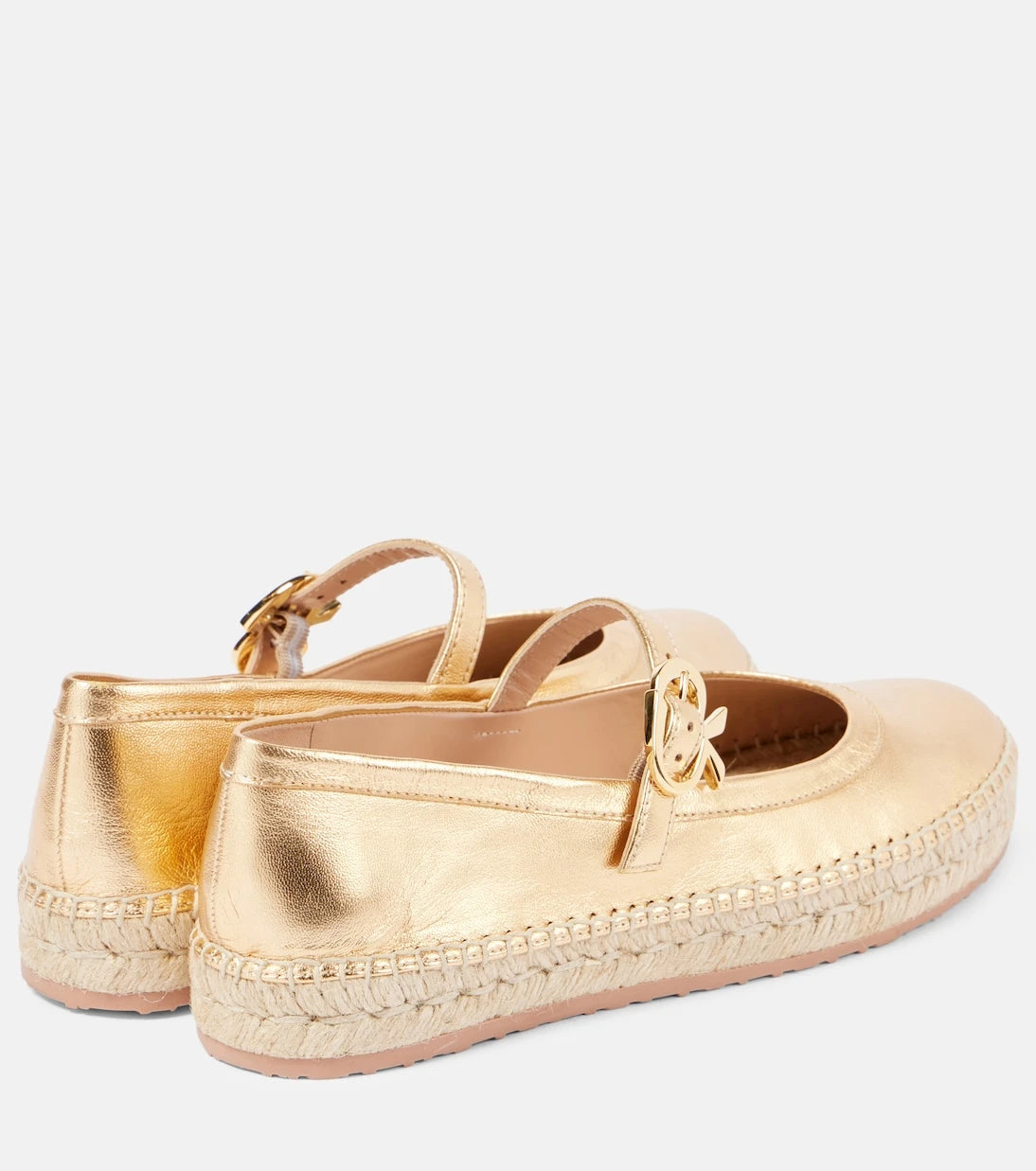 Gianvito Rossi - Elda metallic leather espadrilles