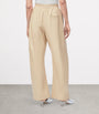 LOEWE Beige EXCLUSIVE Lambskin Wide-Leg Silver Capsule Barrel Trousers