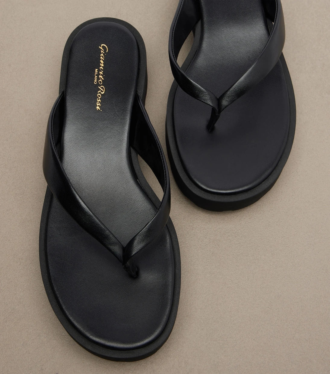 Gianvito Rossi - Leather platform thong sandals