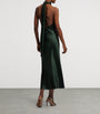 Green Satin Halterneck Dress