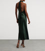 Green Satin Halterneck Dress