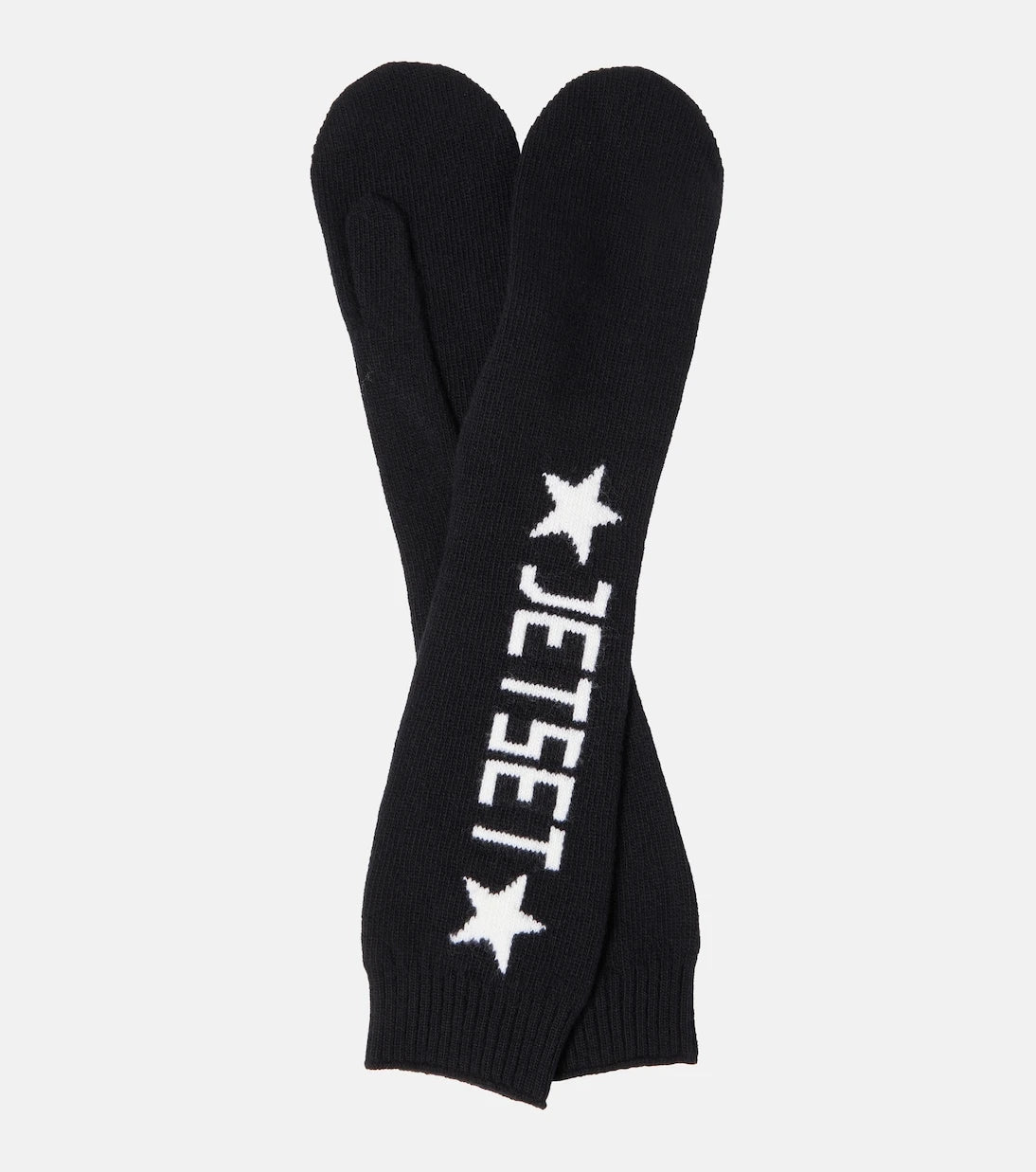 Jet Set - Logo virgin wool mittens