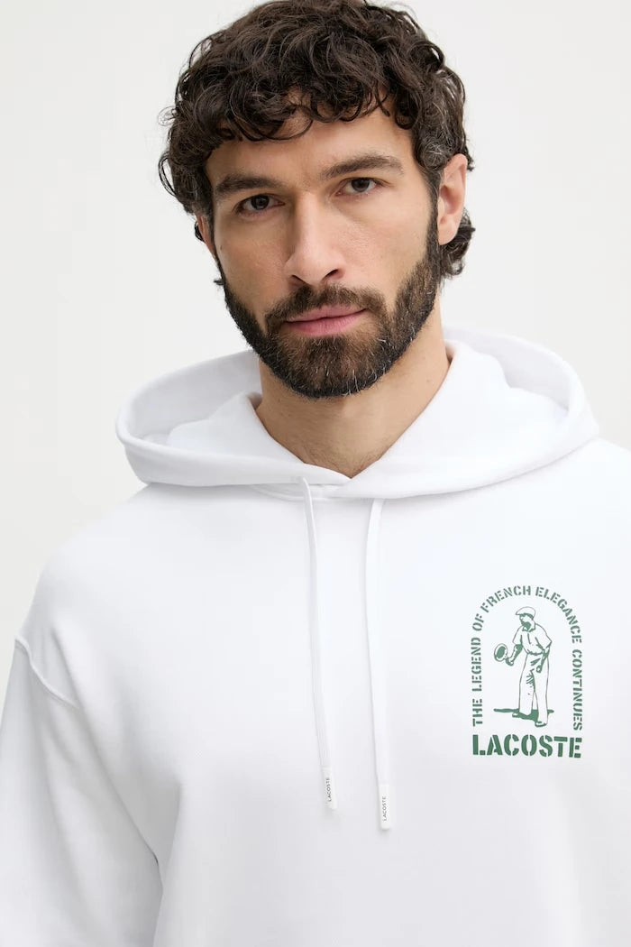 Lacoste суичър с качулка мъжки от памук