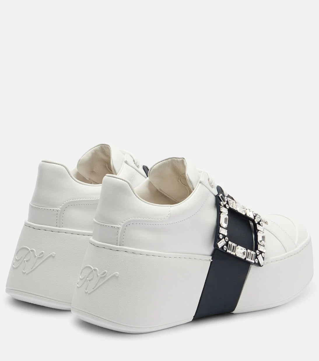 Roger Vivier - حذاء سنيكرز Viv Skate من الجلد بمنصة