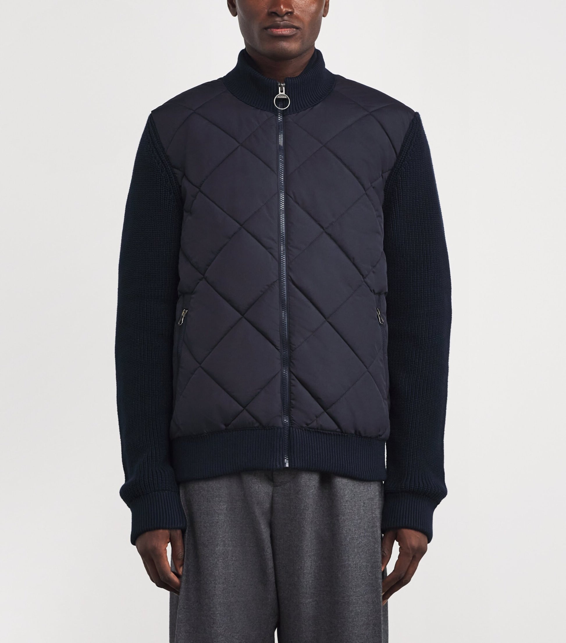 Barbour Navy Knitted Quilted Newland Jacket