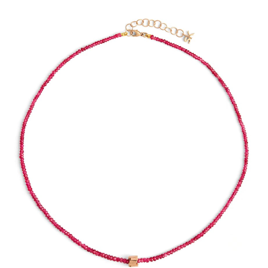 Rose Gold and Spinel Infinite Beaded Necklace