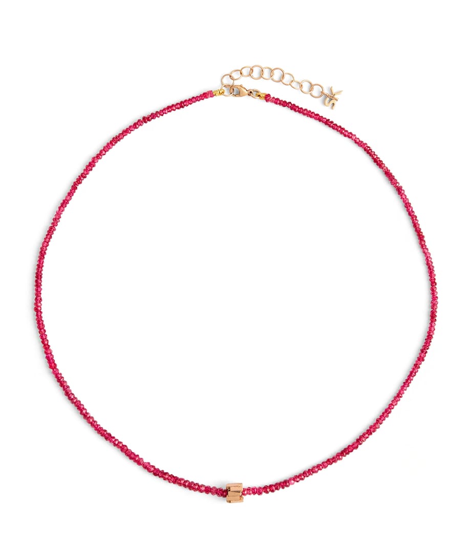 Rose Gold and Spinel Infinite Beaded Necklace