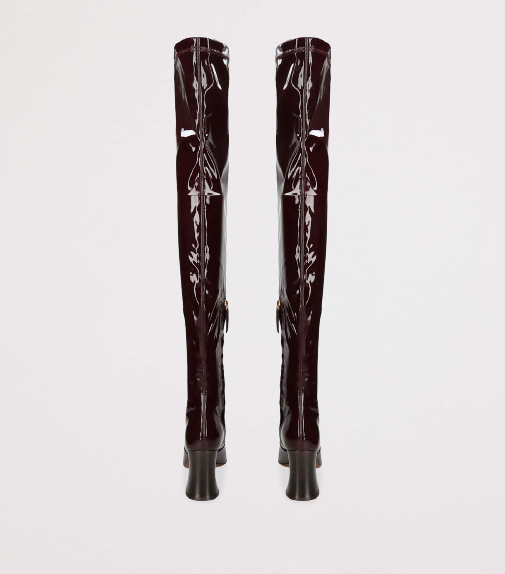 Red Leather Janis Over-The-Knee Boots 85