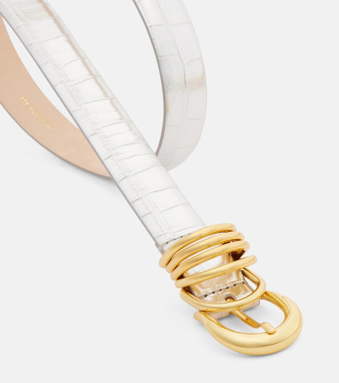 Déhanche - Hollyhock croc-effect mirrored leather belt