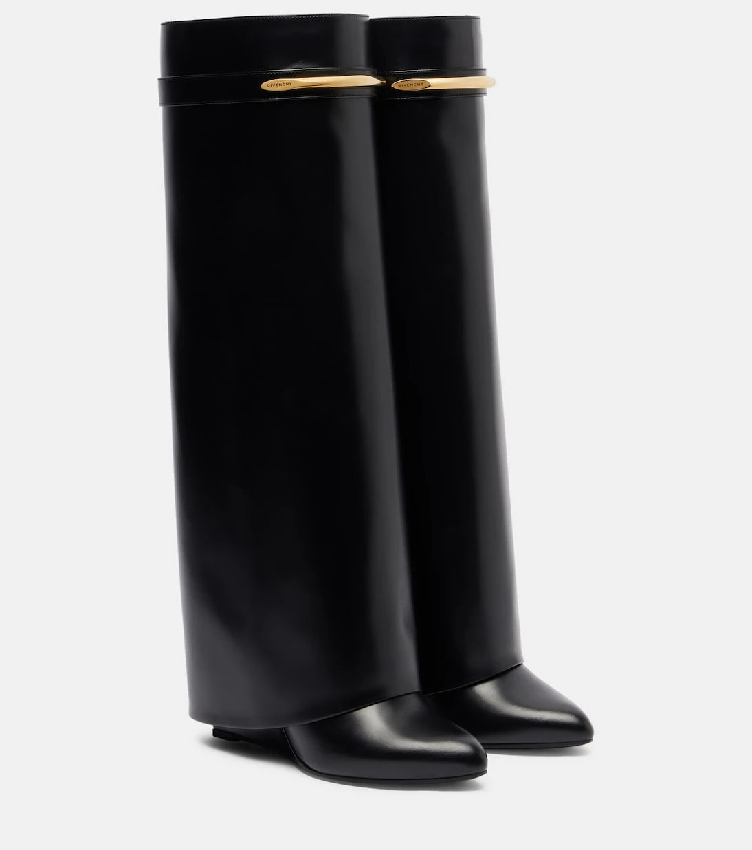 Givenchy - Shark 95 leather knee-high boots