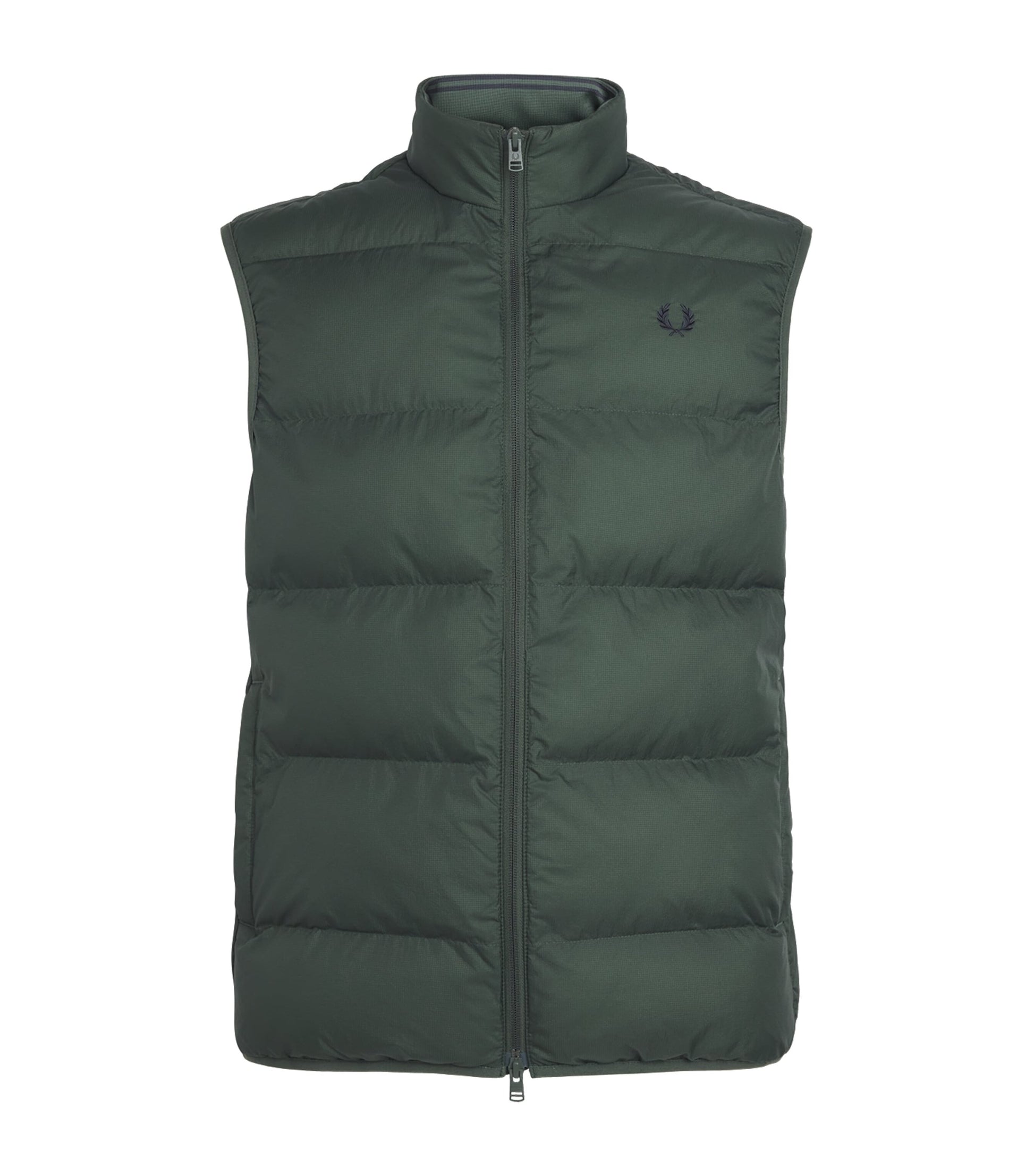 Fred Perry Green Padded Logo GIlet