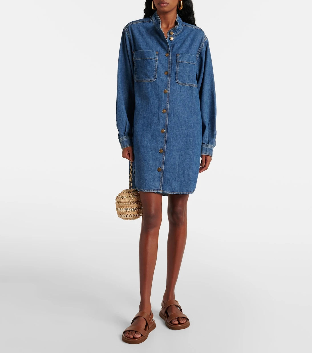 Frame - Double Pocket denim shirt dress