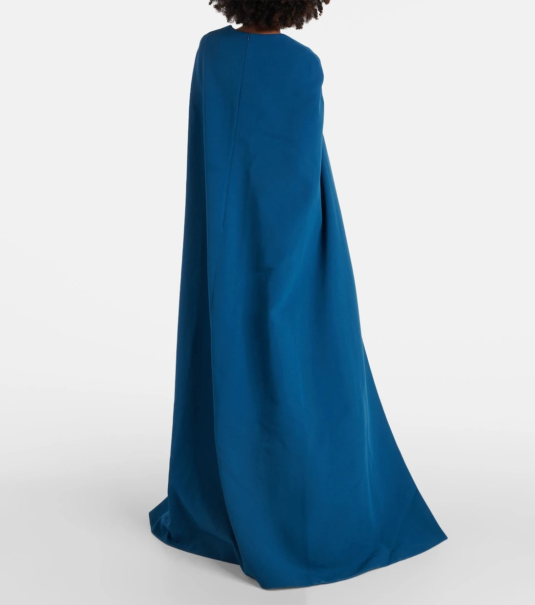 Safiyaa - Cinza caped crêpe gown