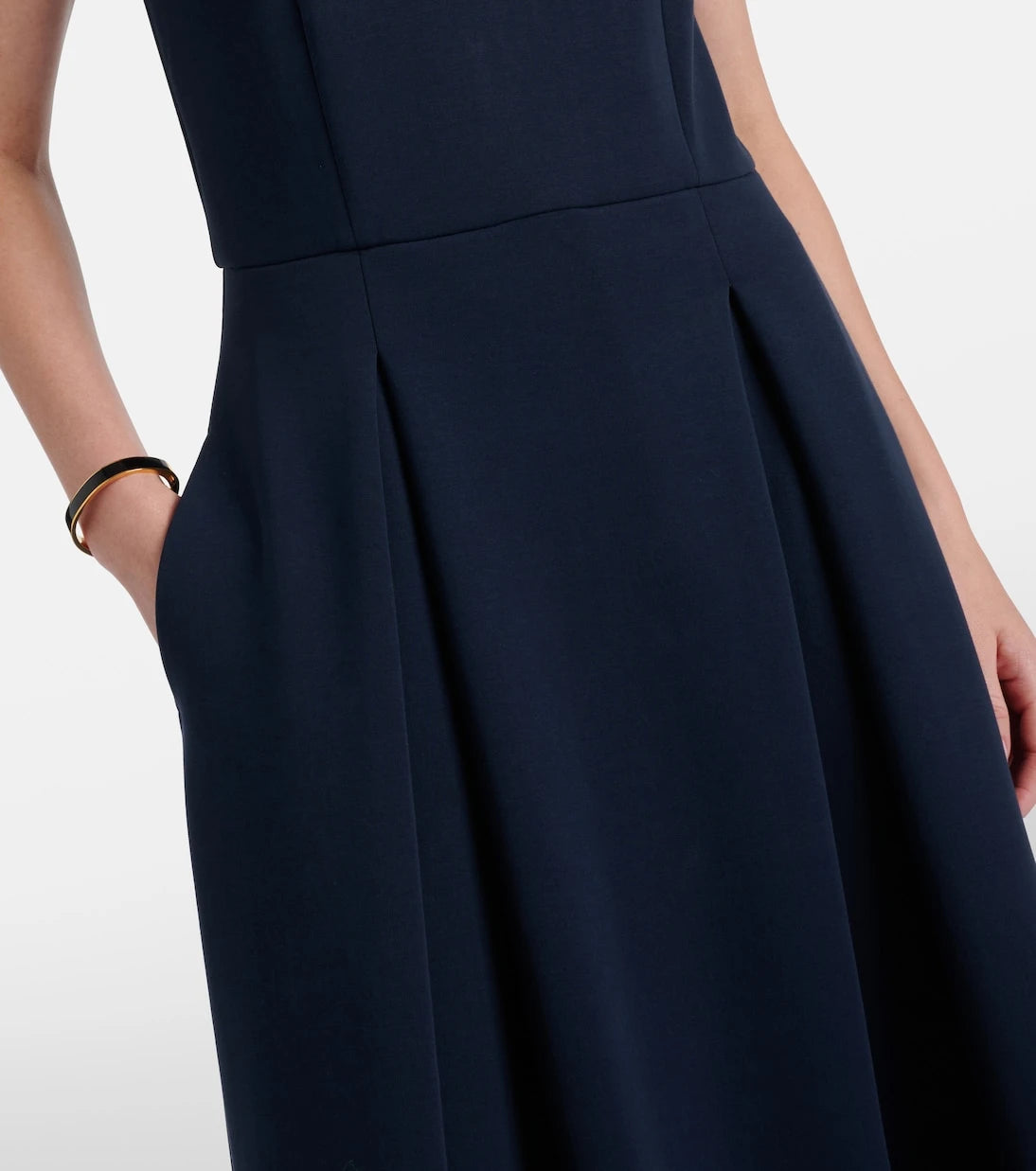 'S Max Mara - فستان متوسط الطول كانون من جيرسيه مخلوط بالقطن