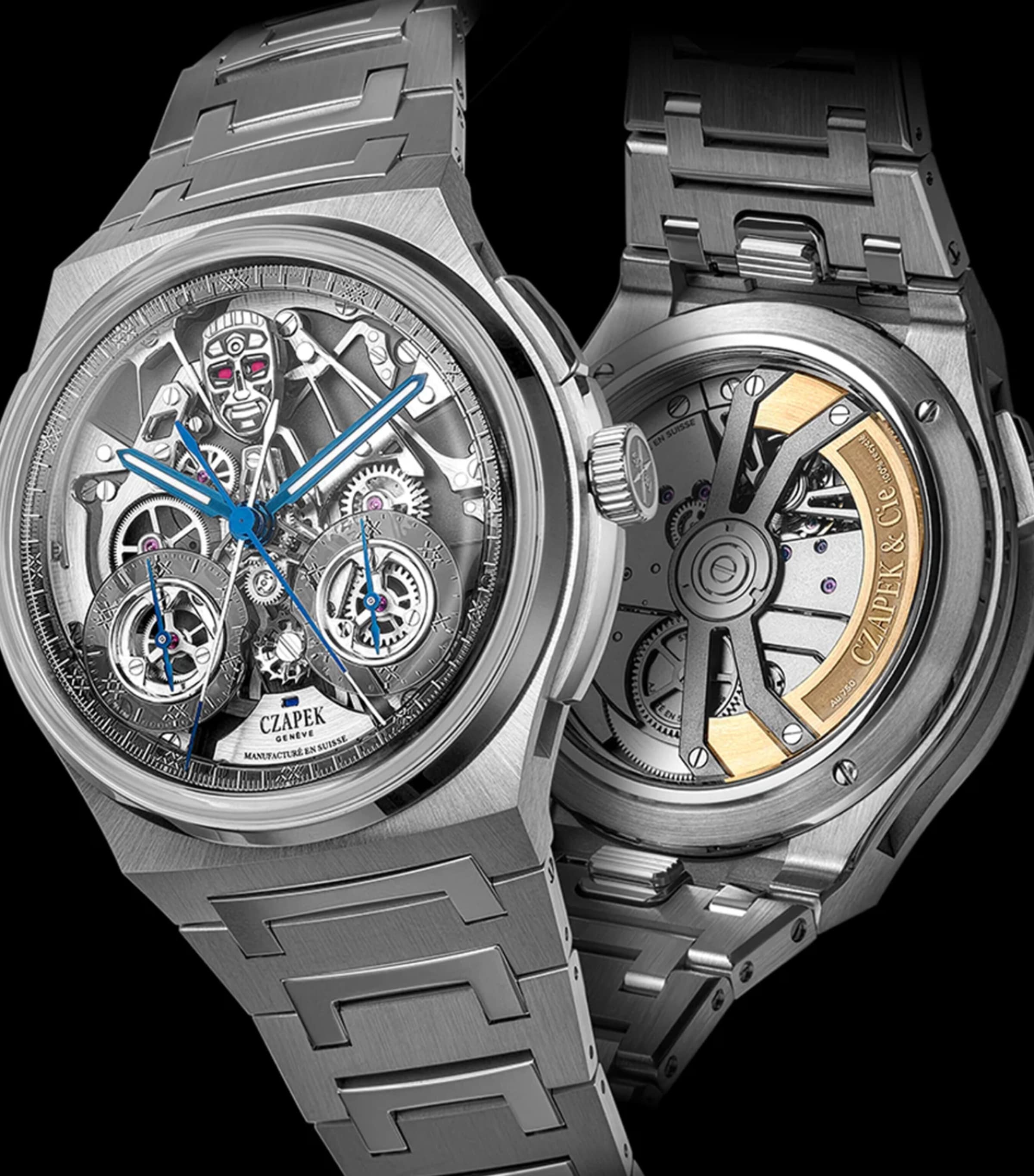 Czapek Stainless Steel Antarctique Rattrapante R.U.R Watch 42.5mm