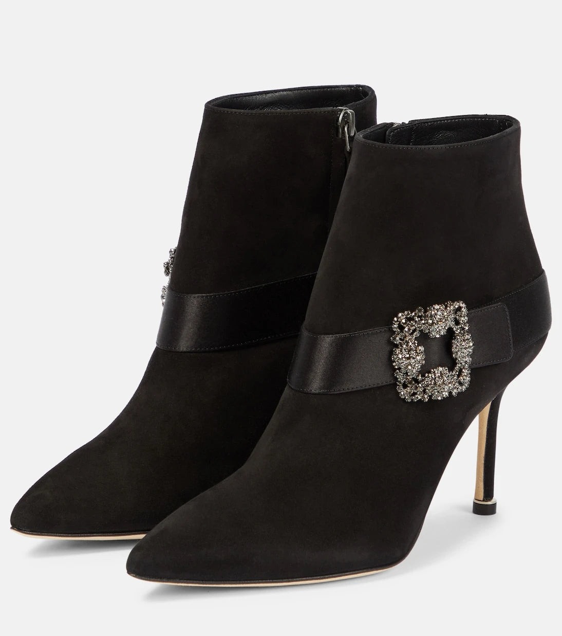Manolo Blahnik - Plinianu embellished suede ankle boots