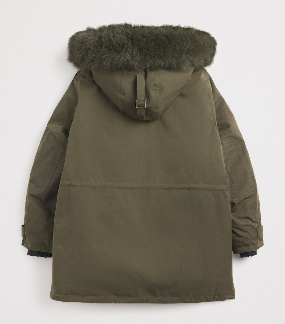 Yves Salomon Enfant Cotton-Blend Fur-Trim Parka (4-14 Years)
