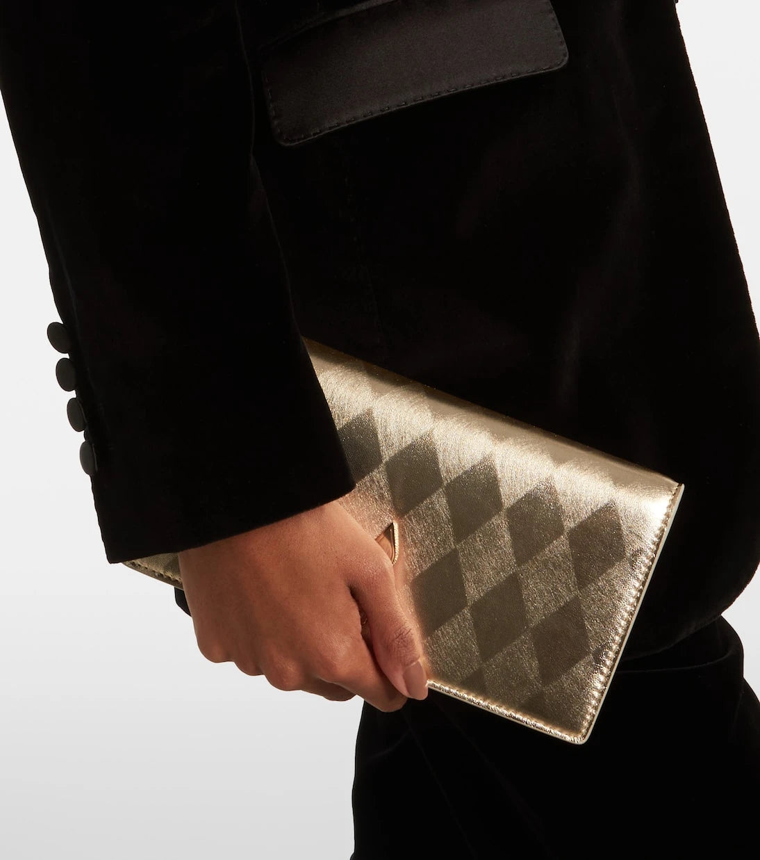 Christian Louboutin - Bettina metallic leather clutch