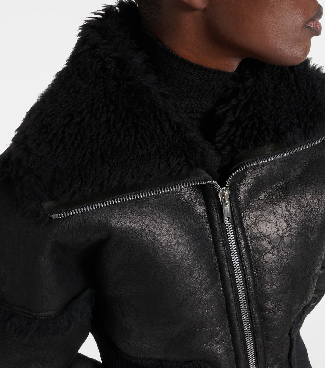 Rick Owens - Flight cropped leather jacket