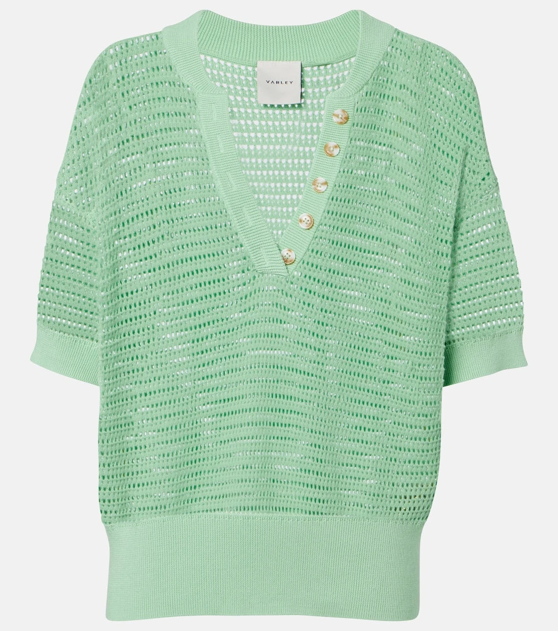 Varley - Callie open-knit cotton top