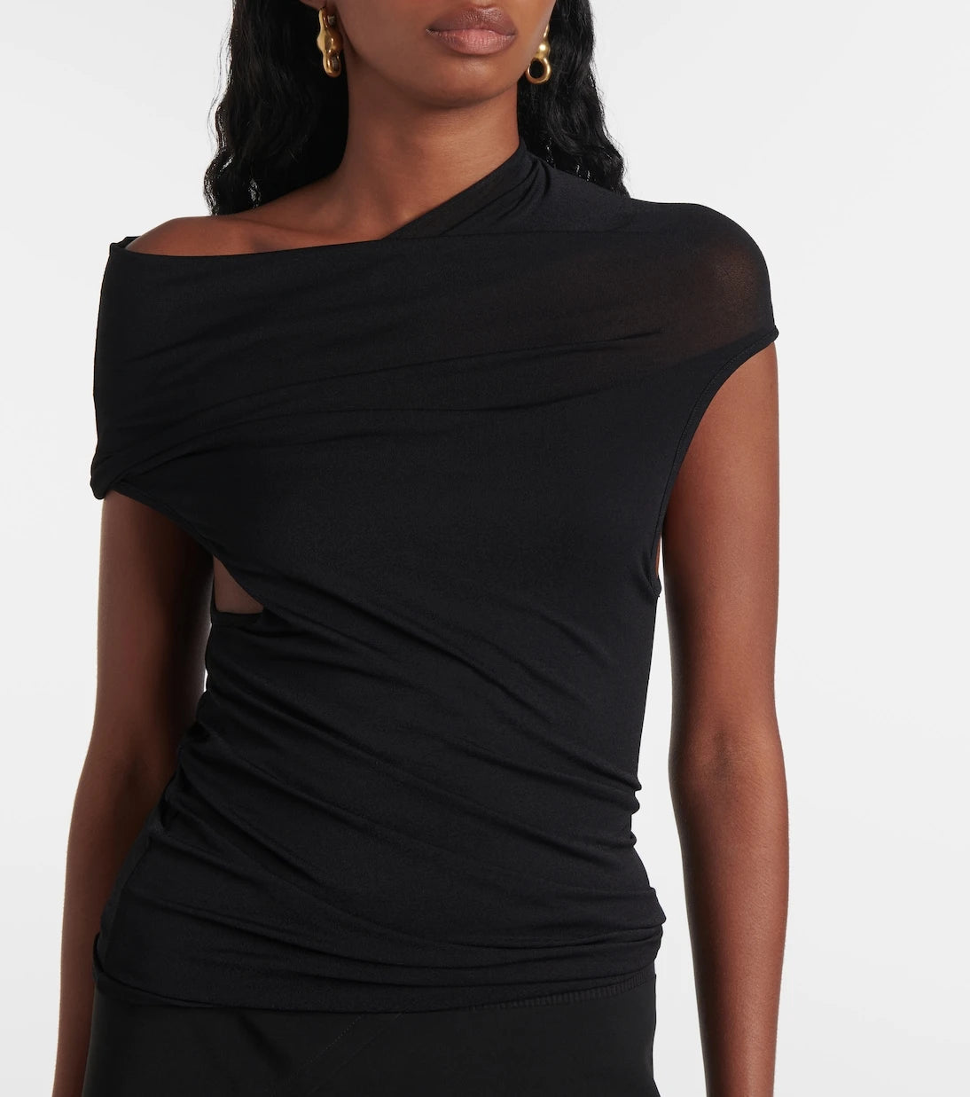 Rick Owens - Draped jersey minidress