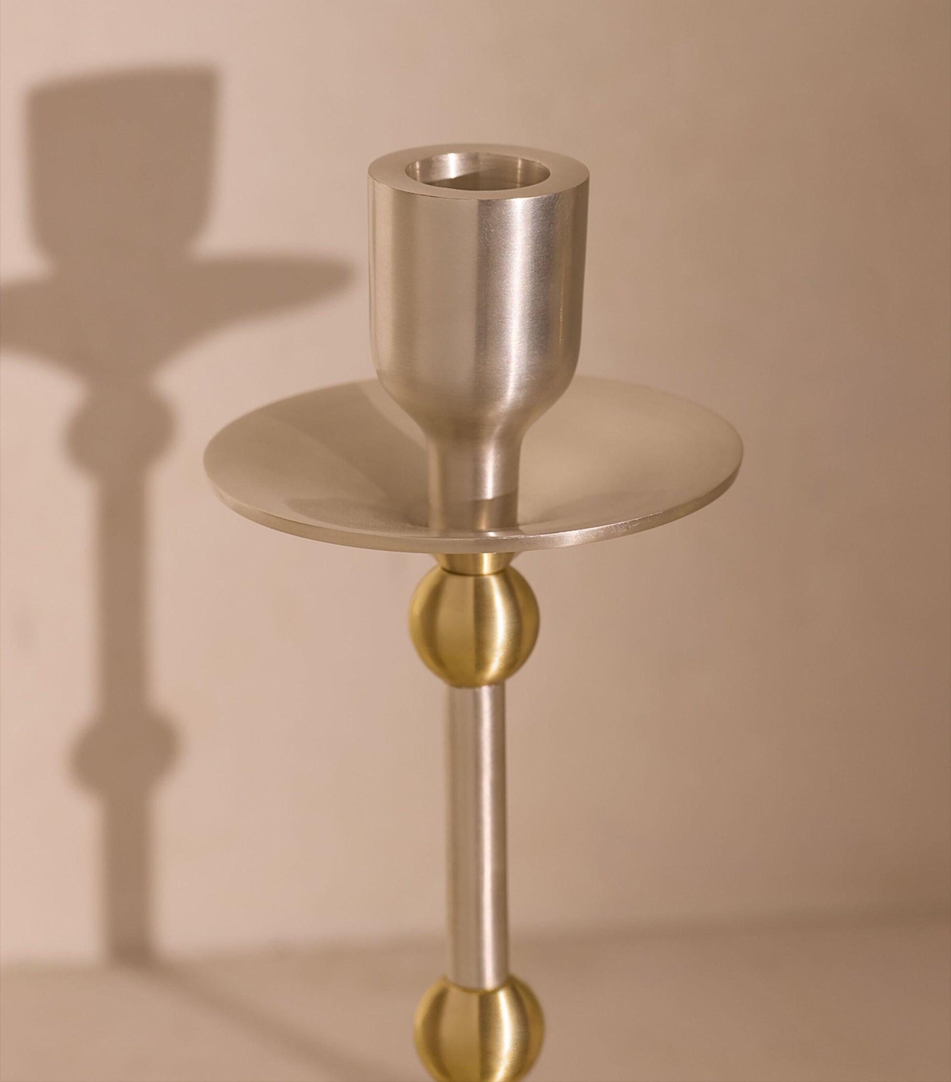Medium Silver-Plated Cilia Candlestick Holder (25cm)