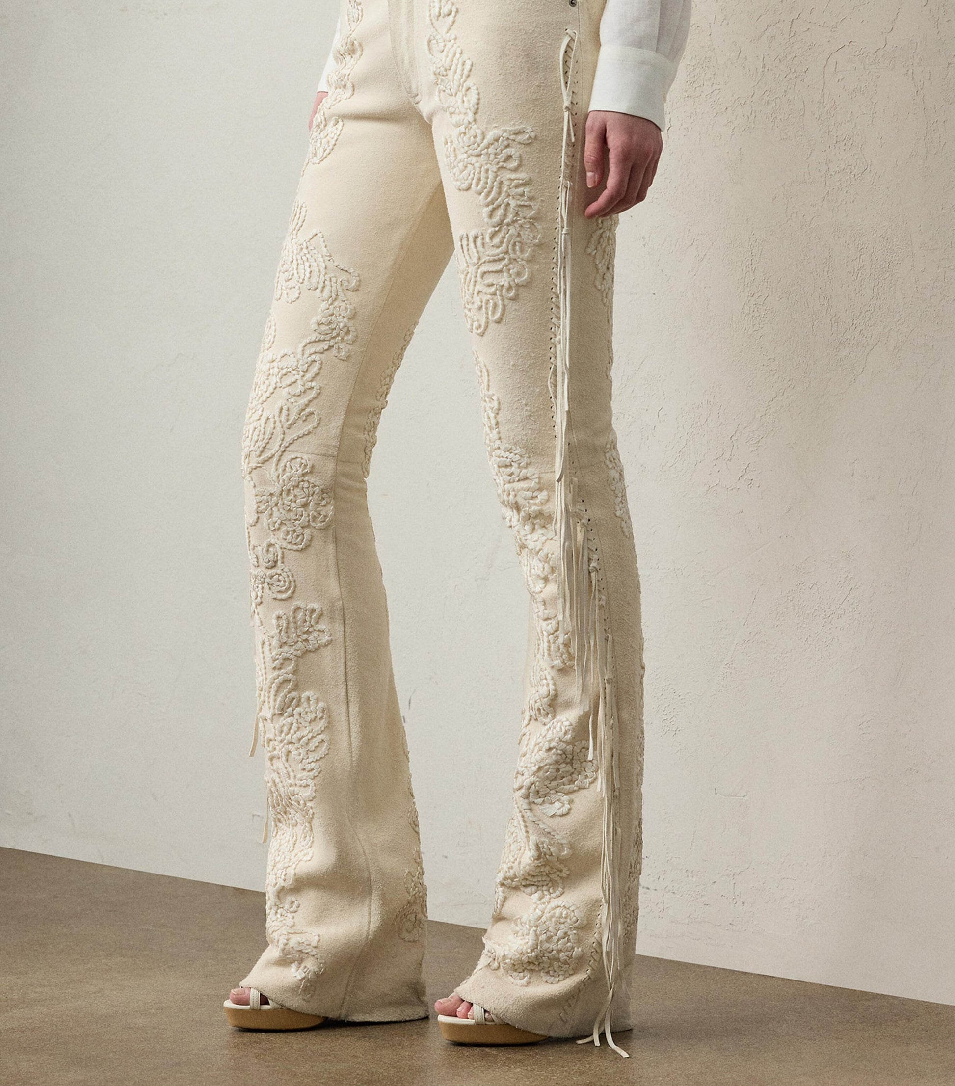 White Annabeth Leather Trousers