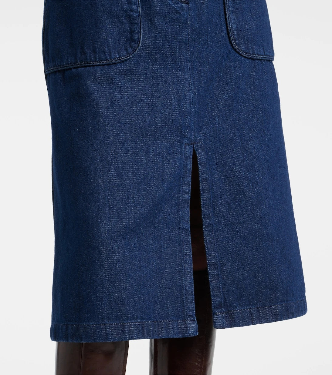 Dries Van Noten - Denim midi skirt