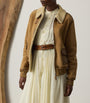 Ralph Lauren Collection Beige Shearling Bomber Jacket