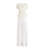 Self-Portrait Ivory Tailored Belted Maxi Dress