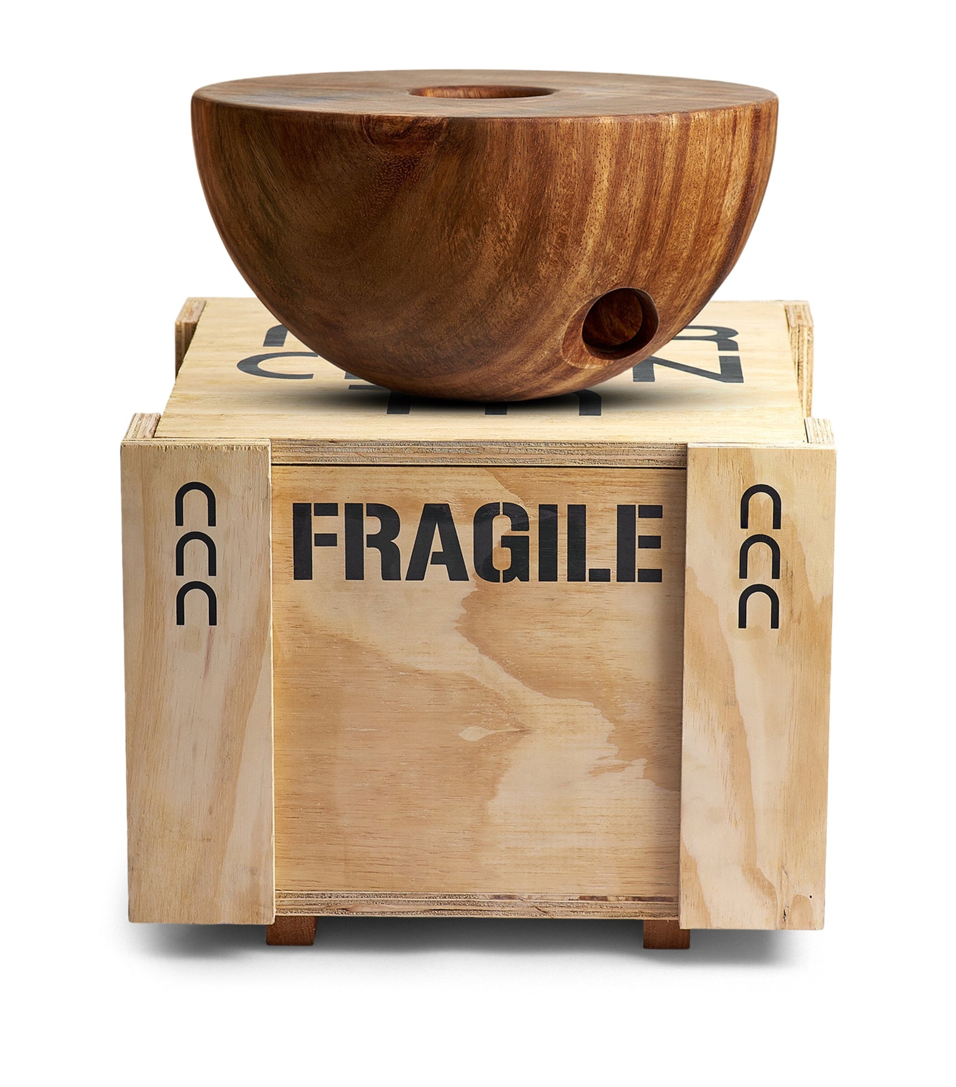 Saman Wood Gold-Rim Candle