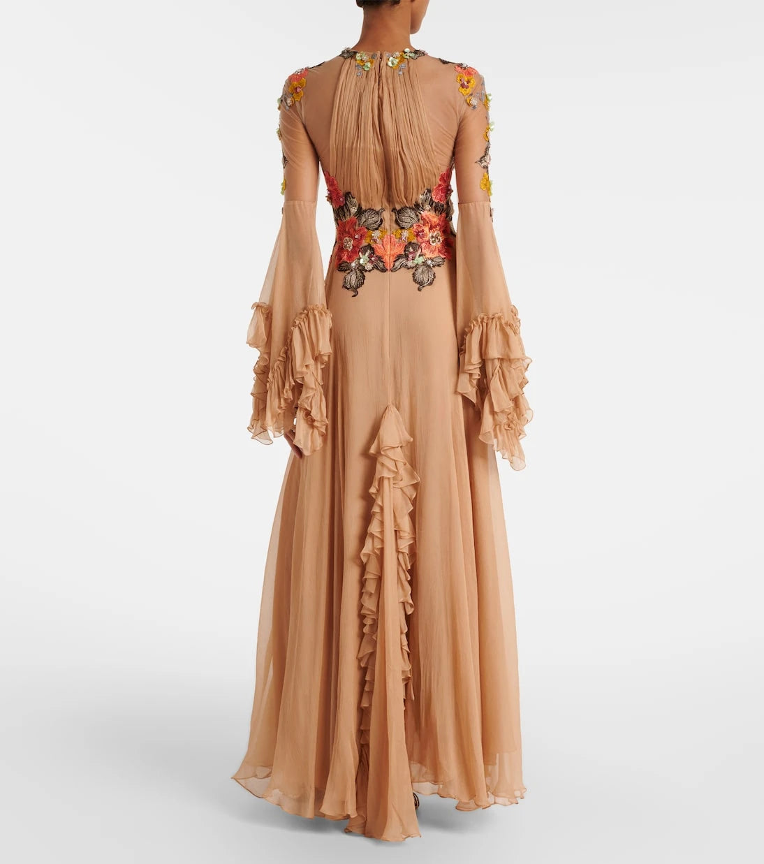 Costarellos - Zilara embellished silk georgette gown