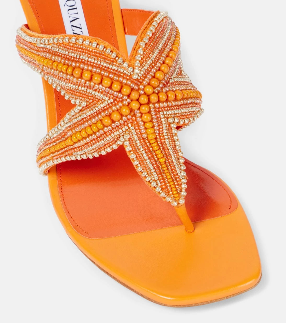 Aquazzura - Reef Star beaded leather thong sandals
