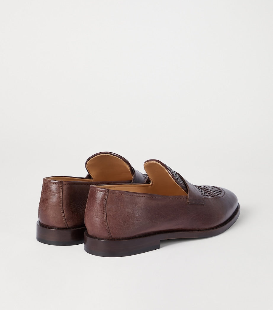 Leather Woven Loafers