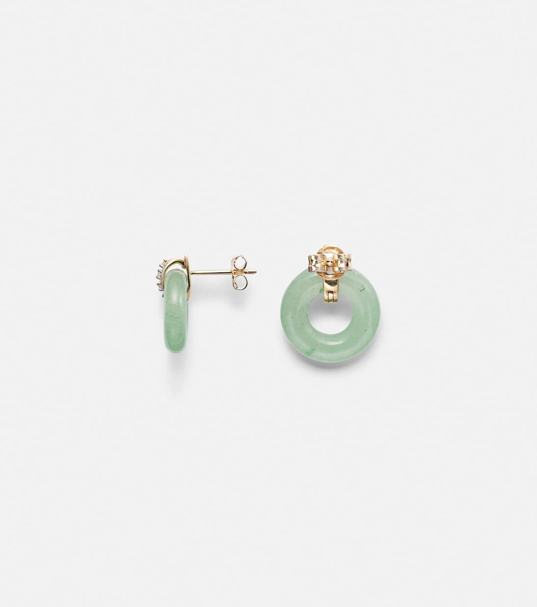 Mateo - 14kt gold earrings with jade and diamonds