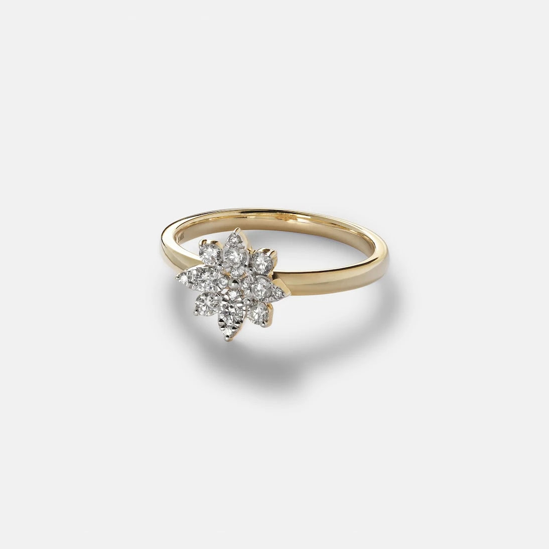 Stone and Strand - Tea Rose 14kt gold ring with diamonds