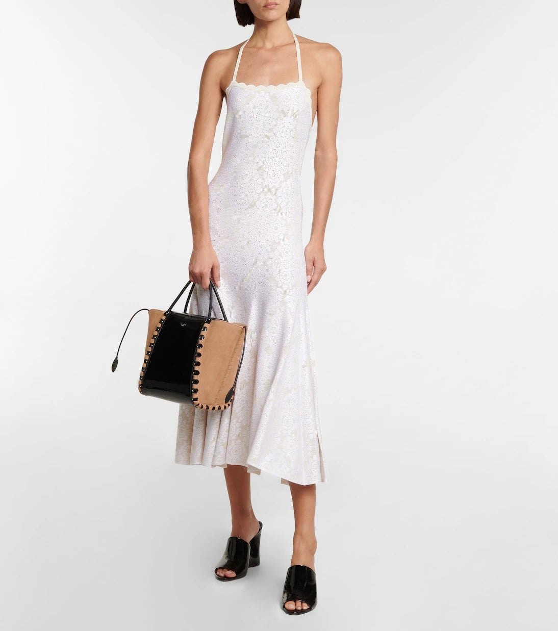 Alaïa - Hinge Medium suede and leather tote