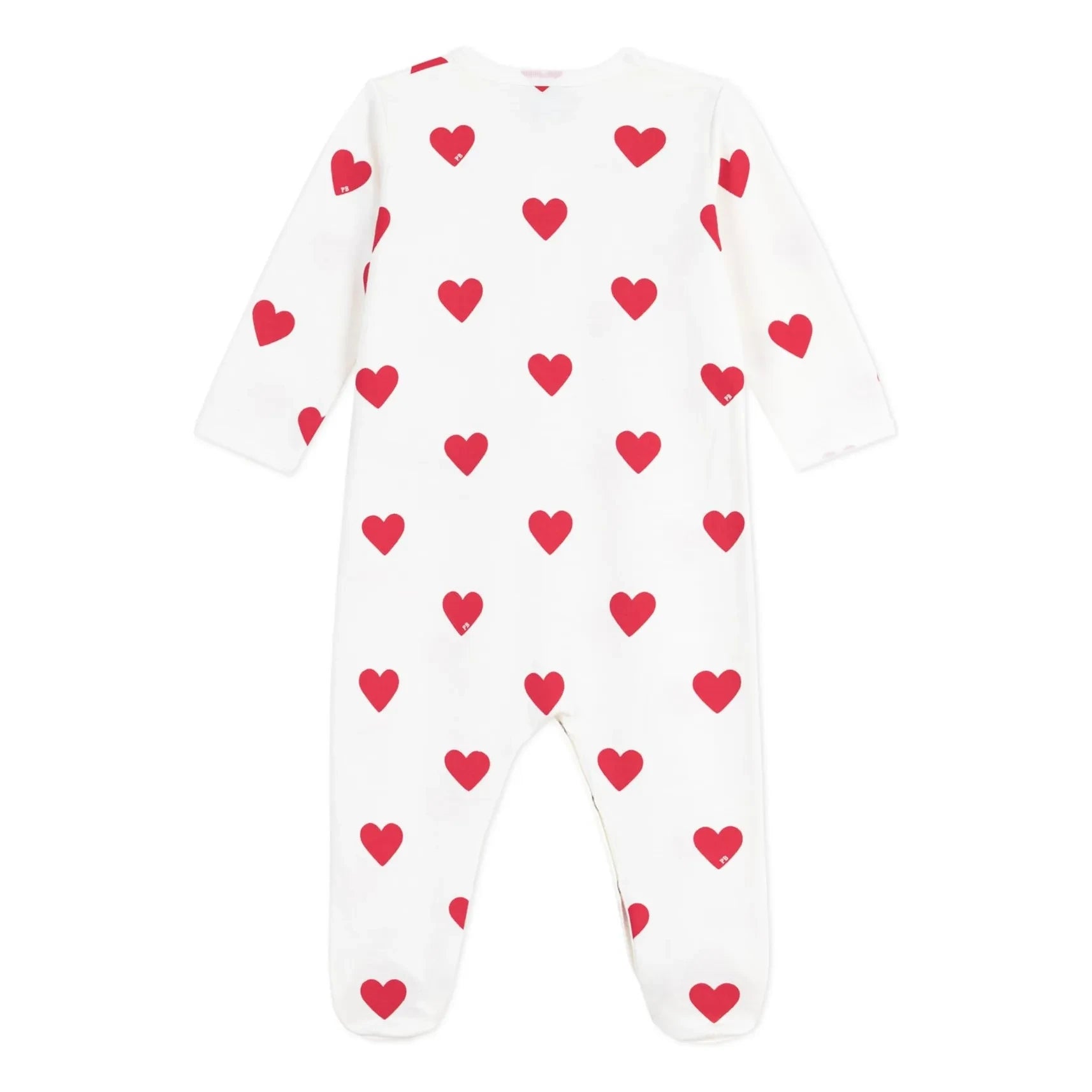 Petit Bateau - Dors Bien Cœurs Molleton pyjamas | White