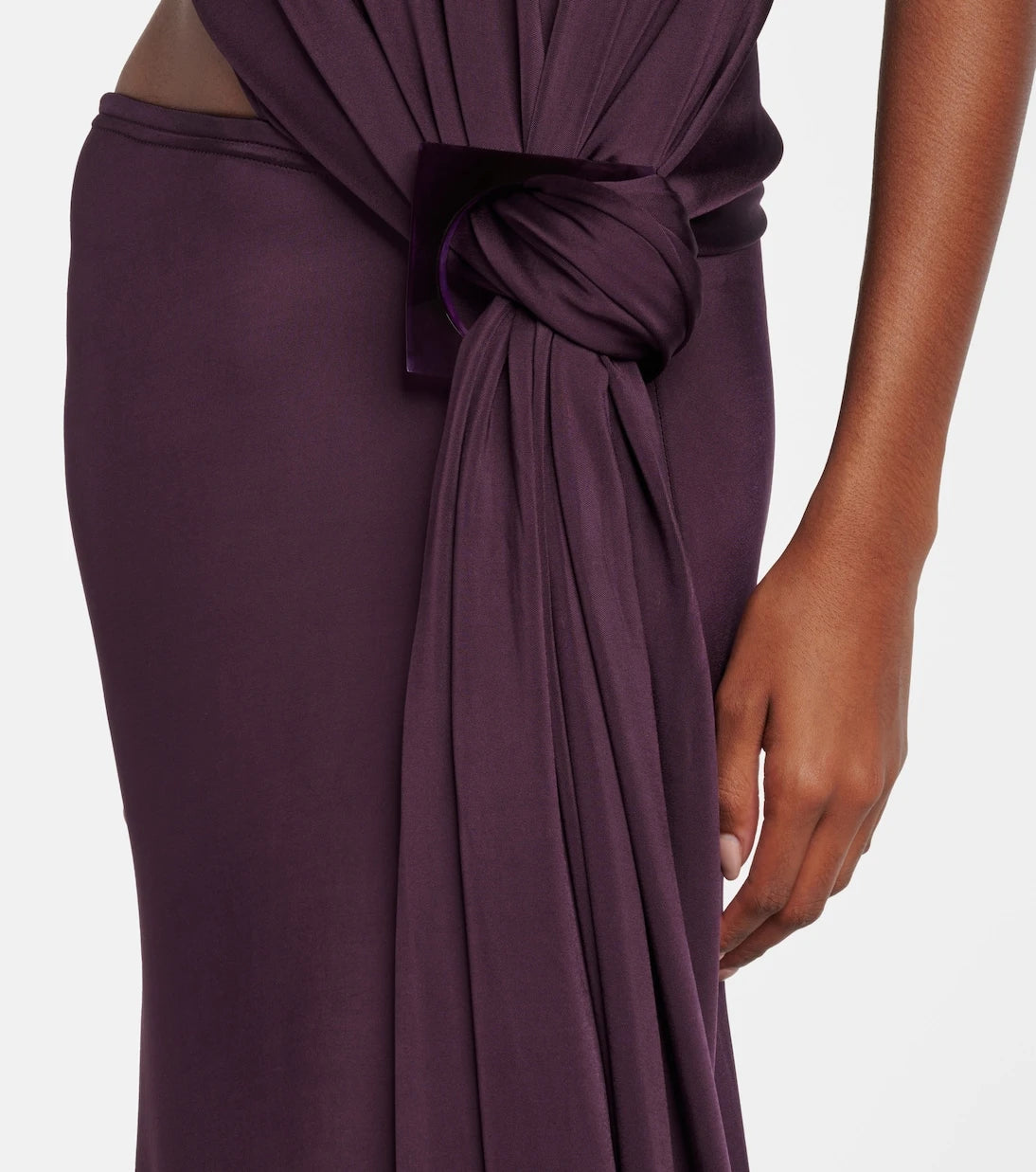 Victoria Beckham - Cutout draped jersey midi dress