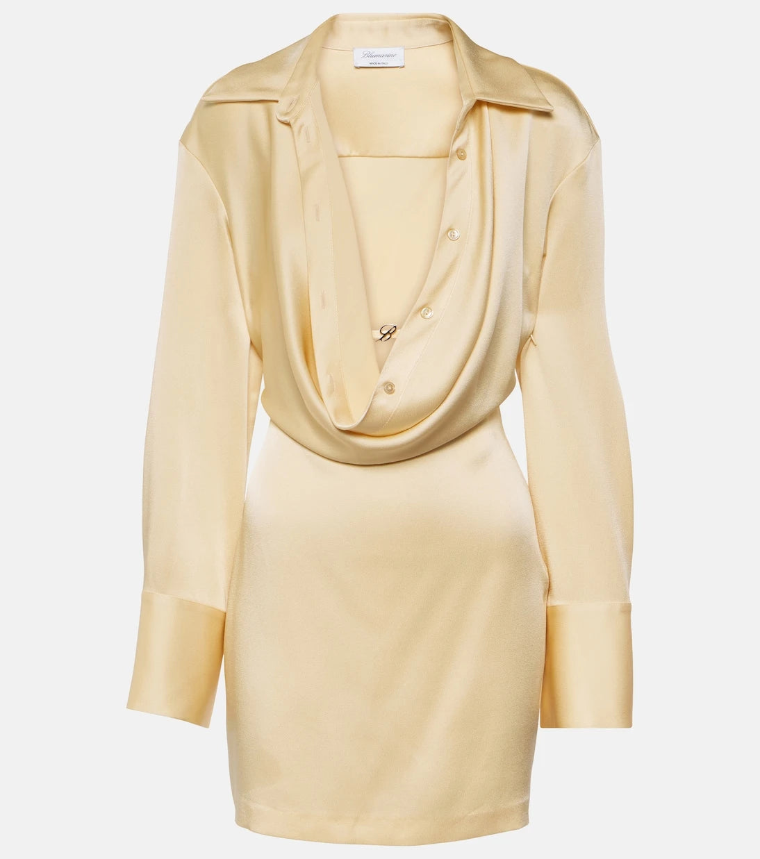 Blumarine - فستان قصير من الساتان المنسدل