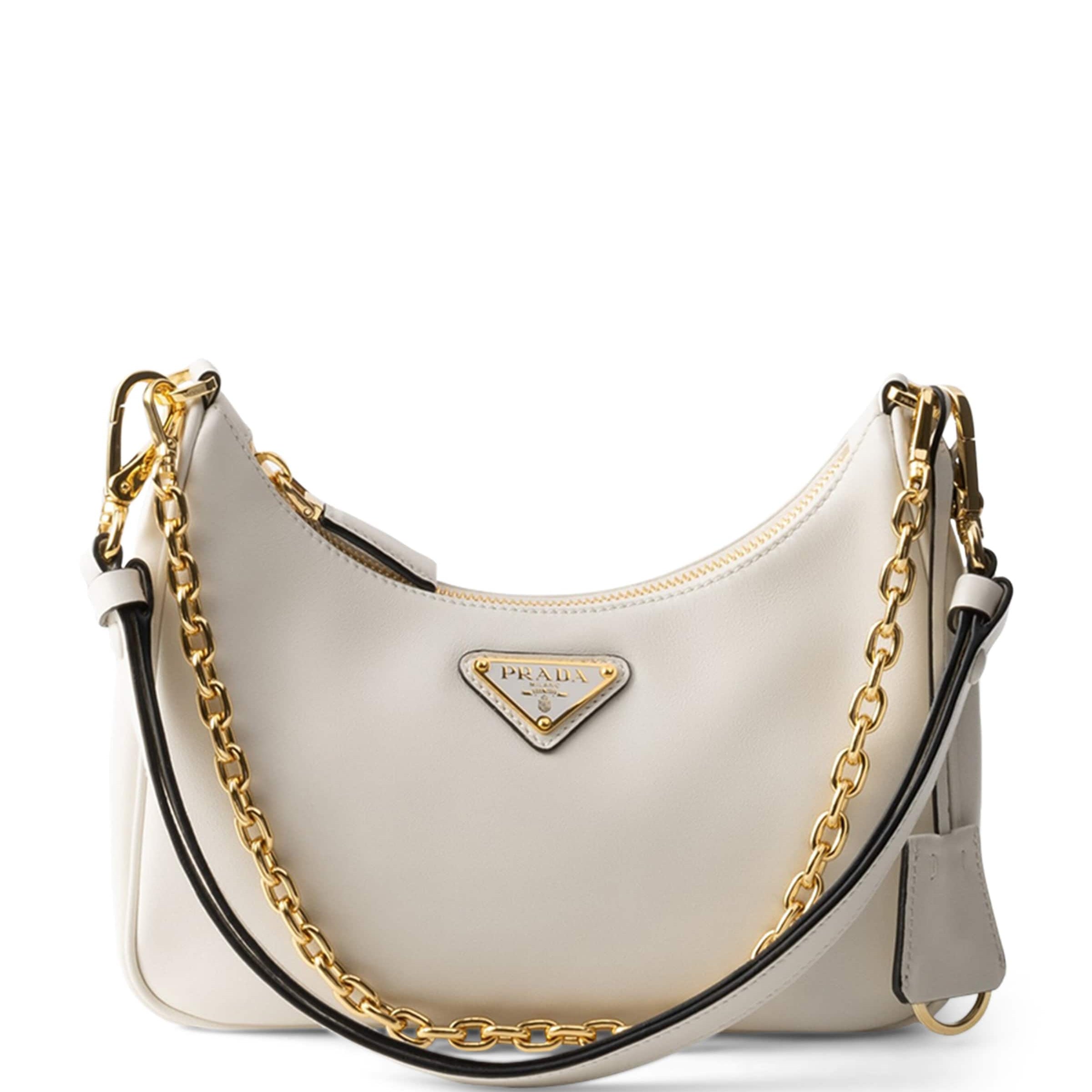 Prada White Mini Leather Re-Edition Shoulder Bag