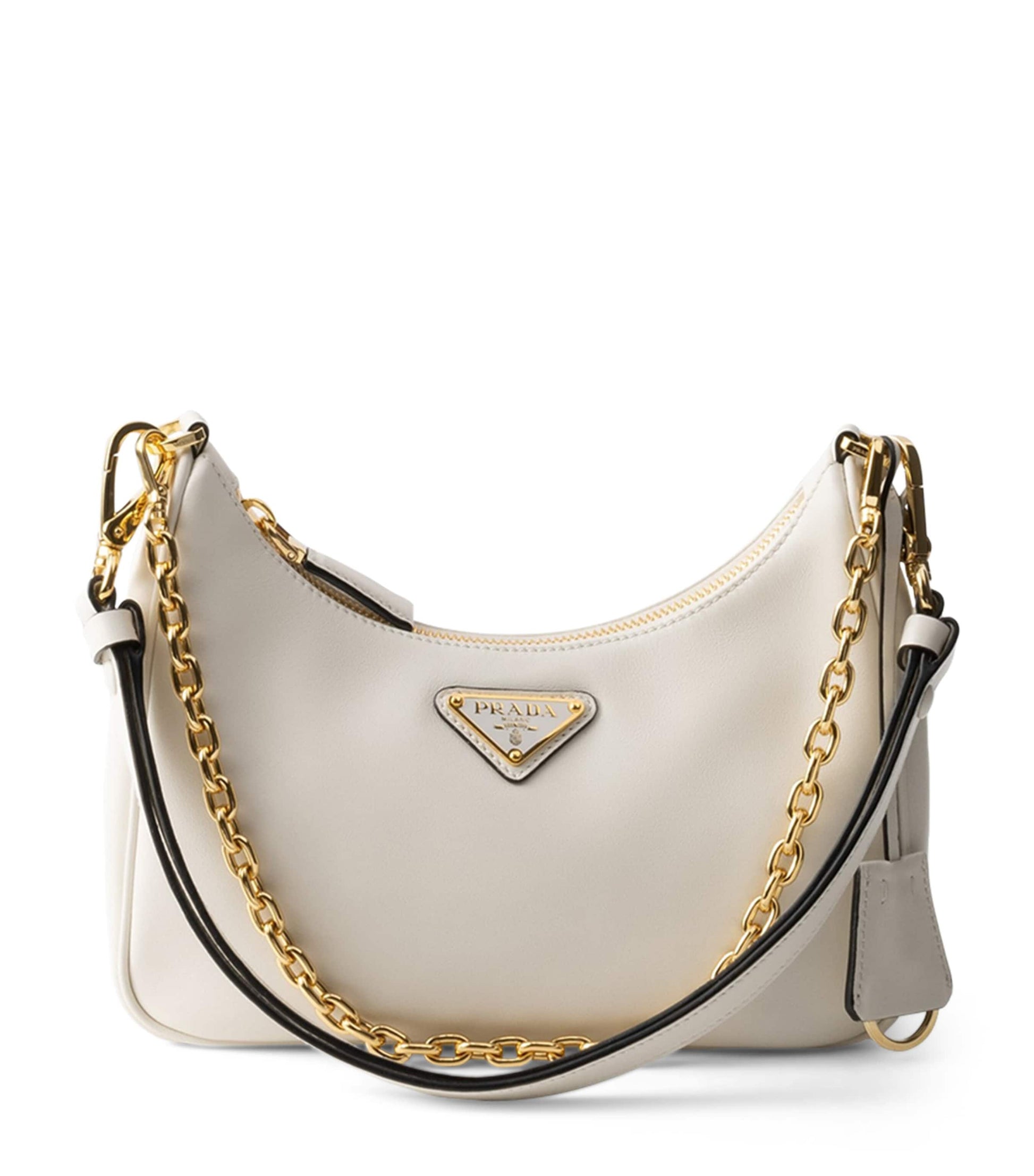 Prada White Mini Leather Re-Edition Shoulder Bag