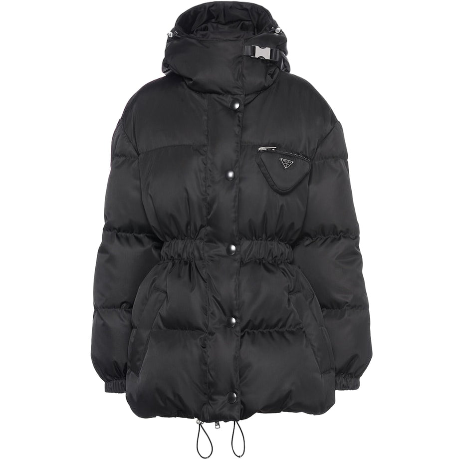 Prada Black Hooded Re-Nylon Puffer Jacket
