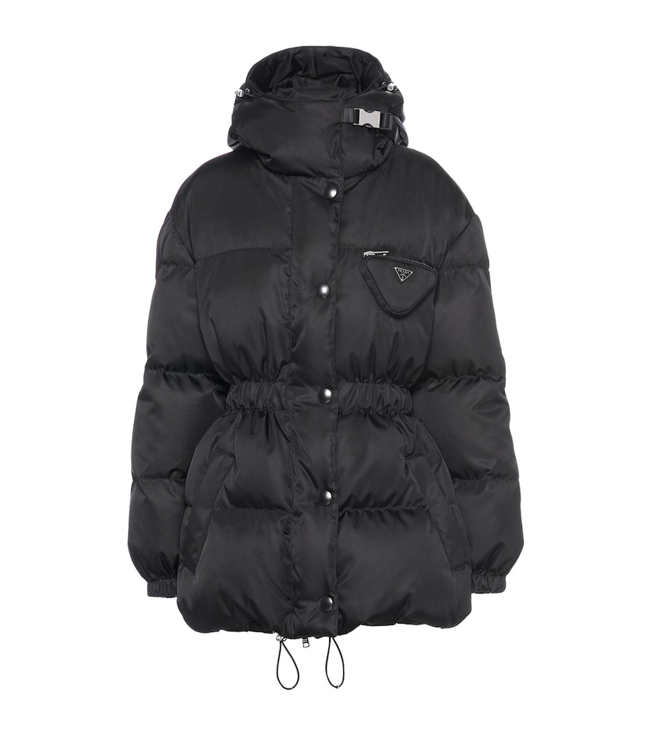 Prada Black Hooded Re-Nylon Puffer Jacket