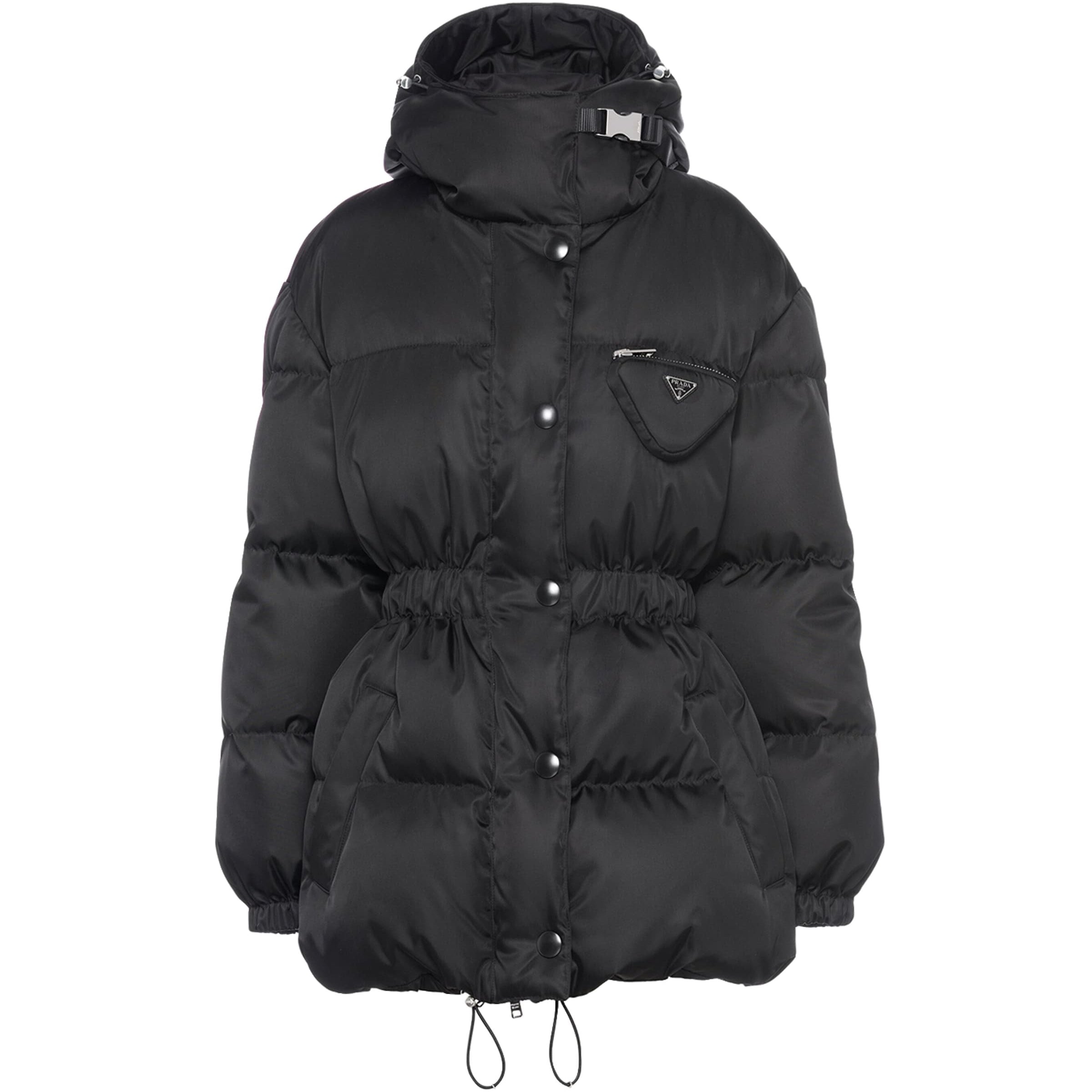 Black Hooded Re-Nylon Puffer Jacket