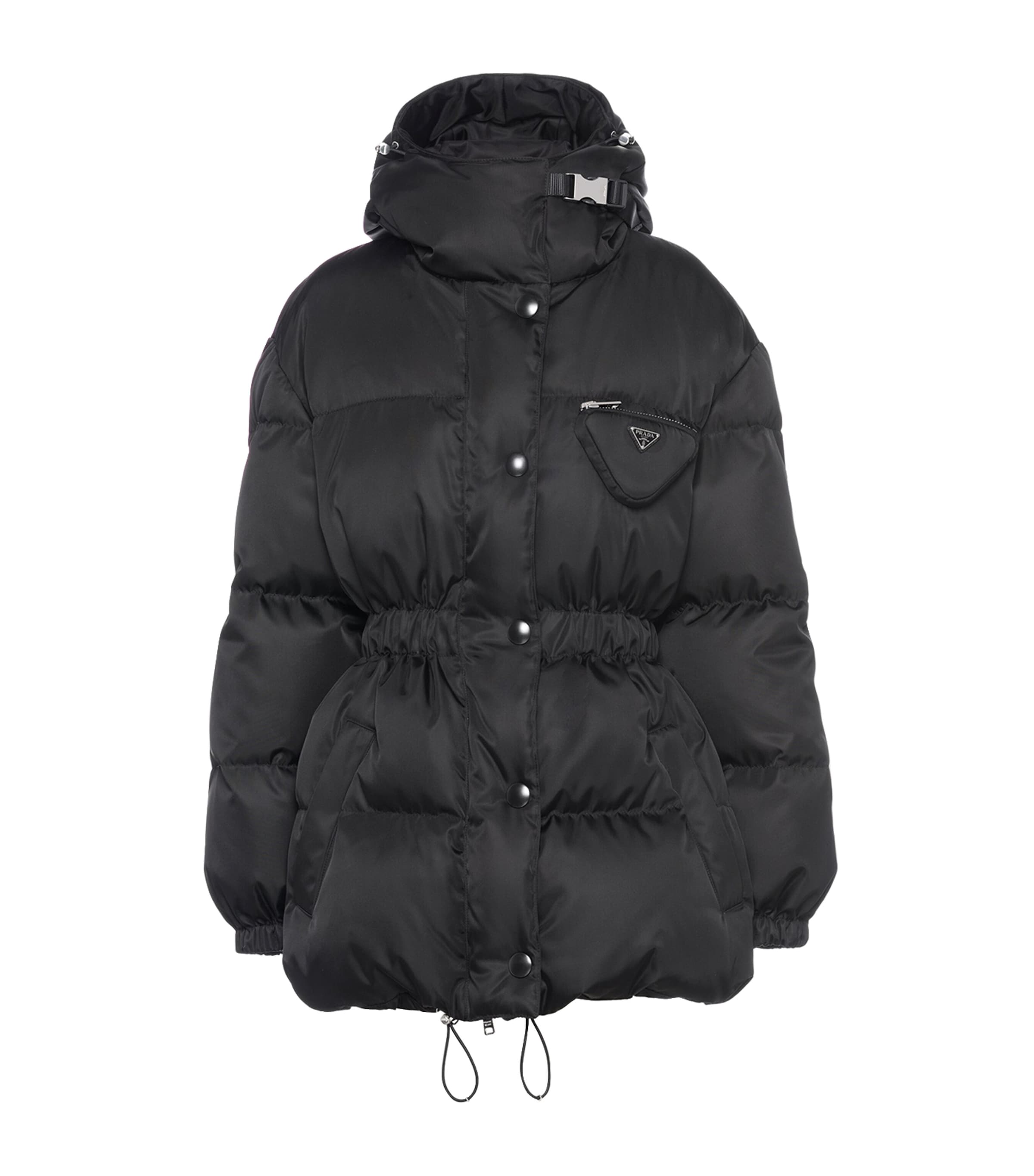 Black Hooded Re-Nylon Puffer Jacket