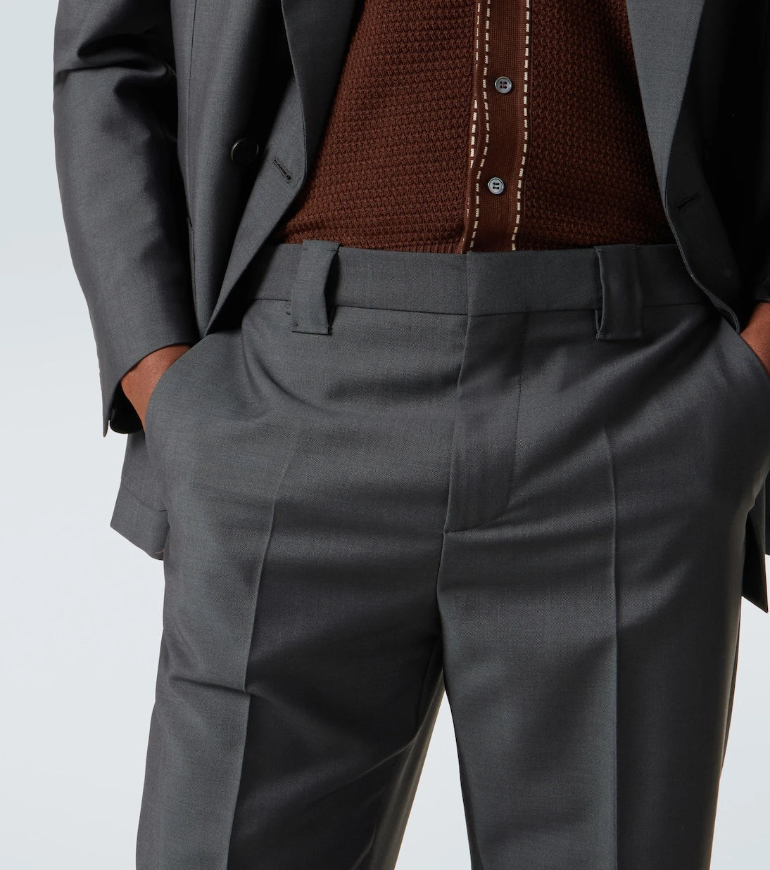 Versace - Cropped wool and mohair straight pants