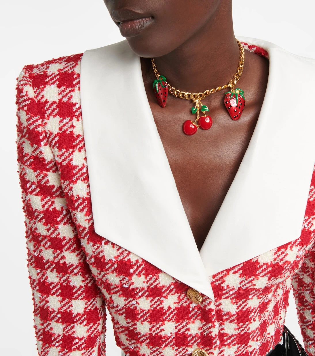 Alessandra Rich - Checked wool-blend bouclé jacket