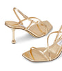 Jimmy Choo Gold Etana 80 Metallic Leather Heeled Sandals