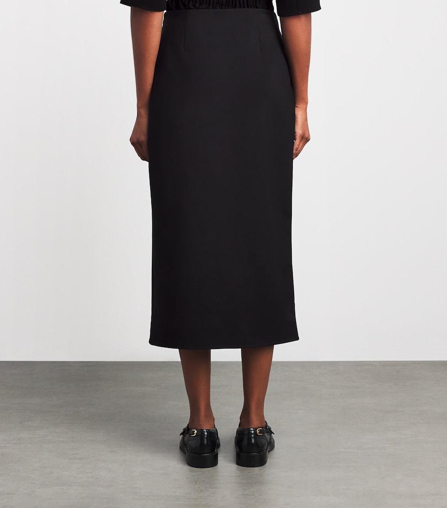 Black Buttoned Midi Skirt